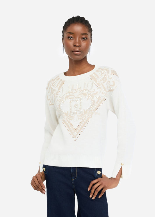 TF5225-BIANCO/LATTE - MAGLIA - LIU JO