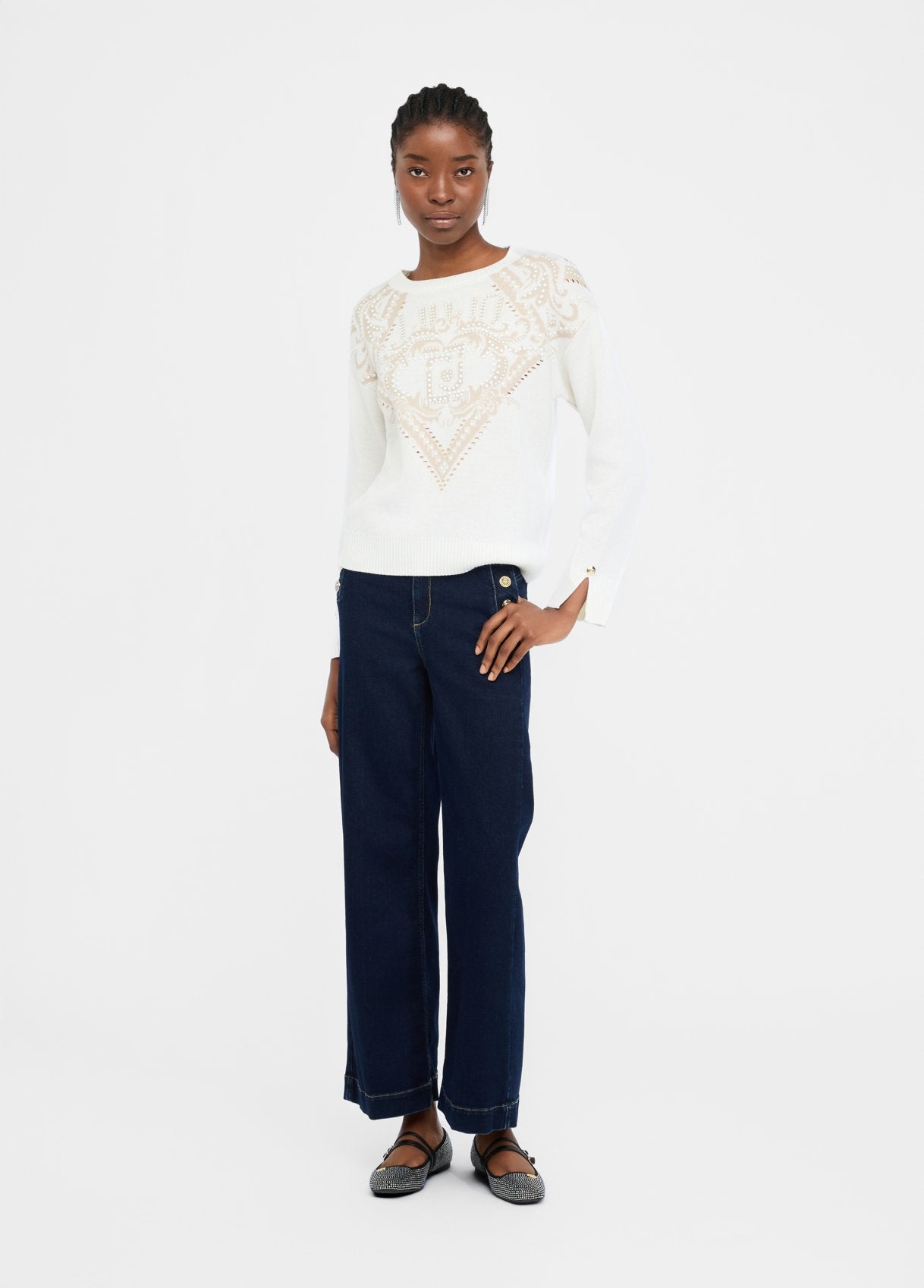 TF5225-BIANCO/LATTE - MAGLIA - LIU JO