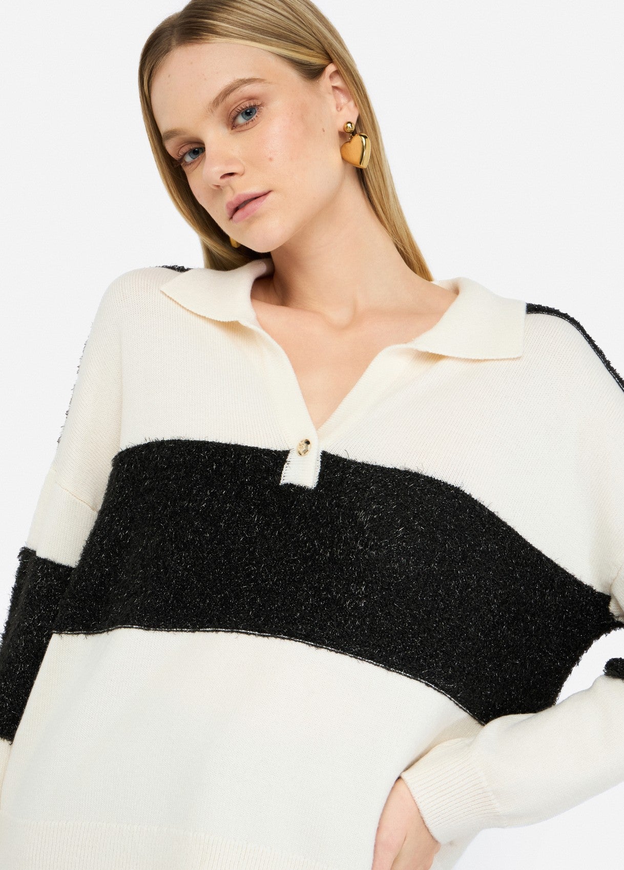 TF5221-LATTE/NERO - MAGLIA - LIU JO