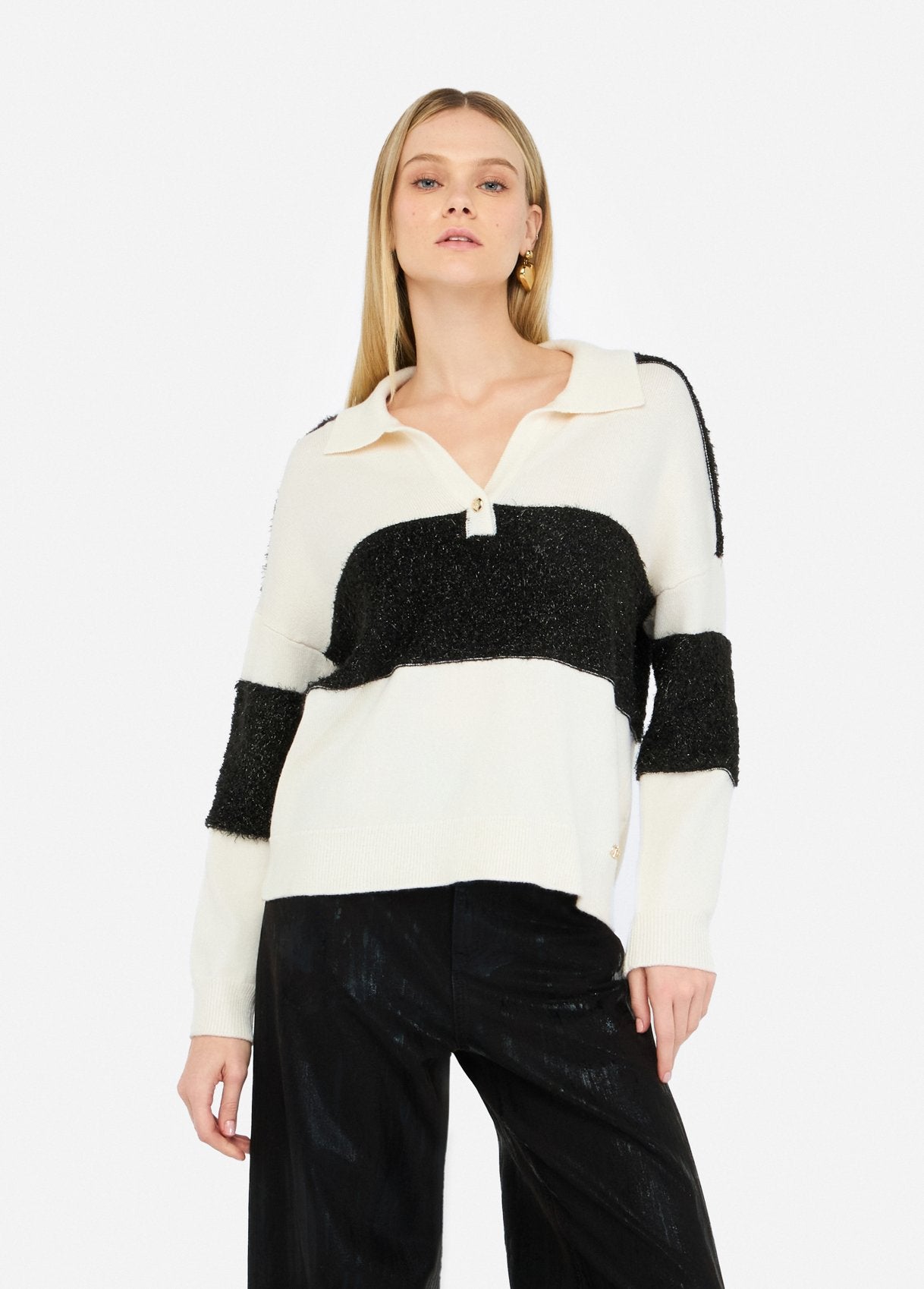 TF5221-LATTE/NERO - MAGLIA - LIU JO