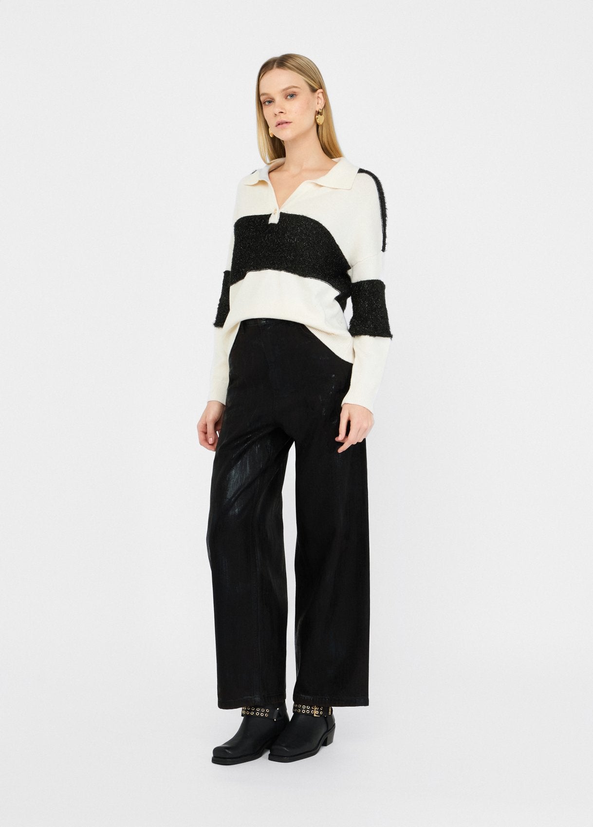 TF5221-LATTE/NERO - MAGLIA - LIU JO