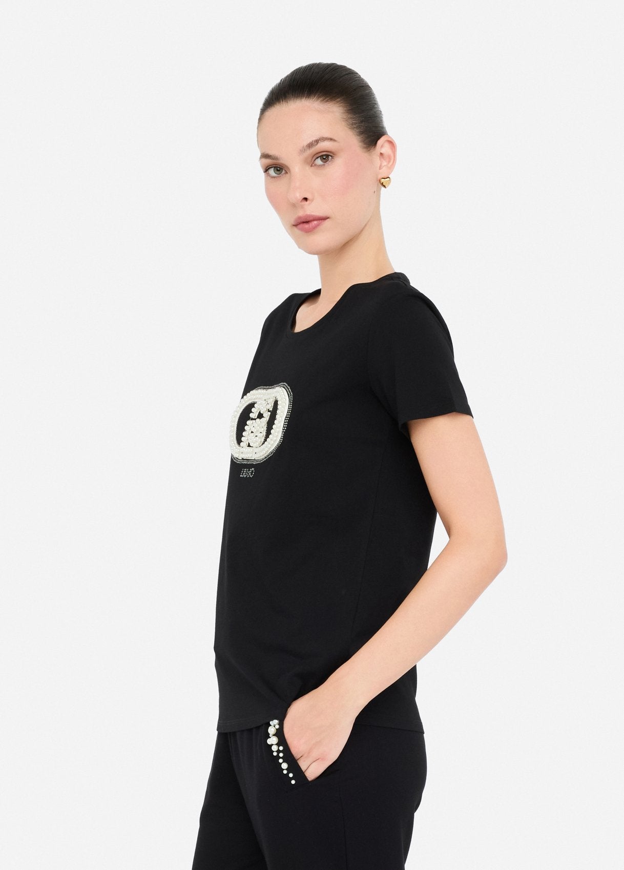 TF5280-NEROMONOGRAM - T-SHIRT - LIU JO