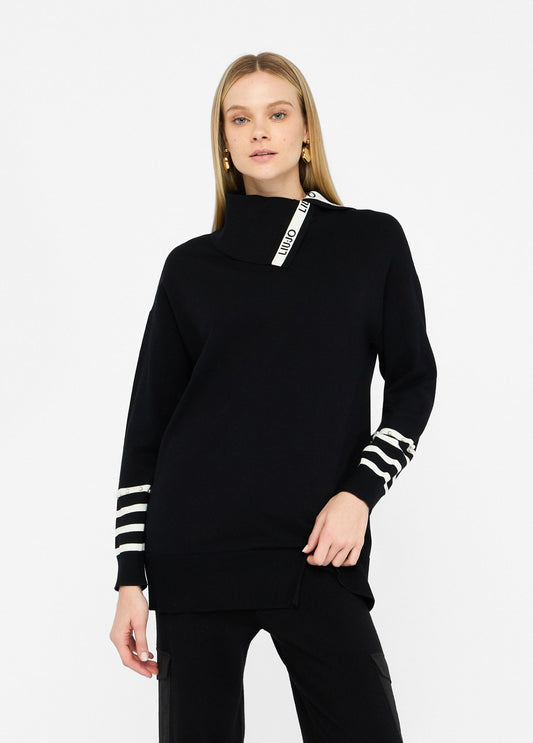 TF5218-NERO/BIANCO - MAGLIA - LIU JO