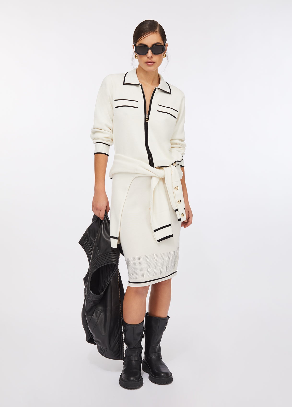 TF5250-BIANCO/NERO - MAGLIA - LIU JO