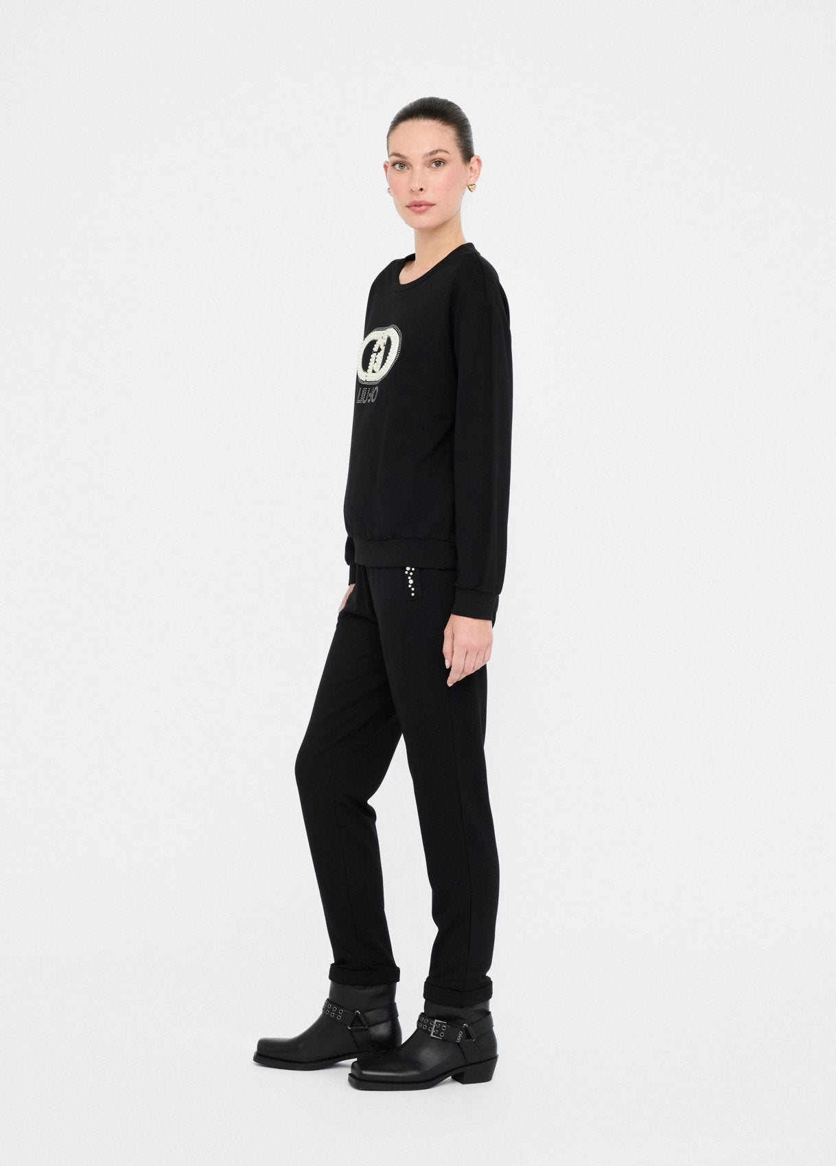 TF5154-NERO/MONOGRAM - FELPA - LIU JO
