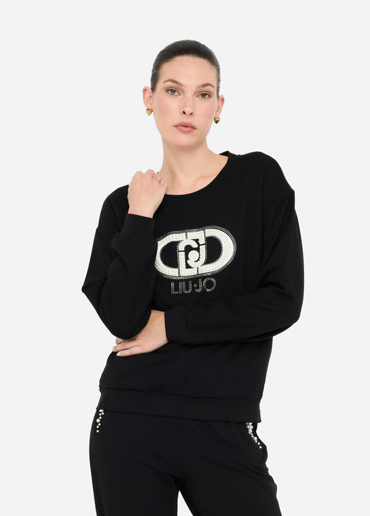 TF5154-NERO/MONOGRAM - FELPA - LIU JO
