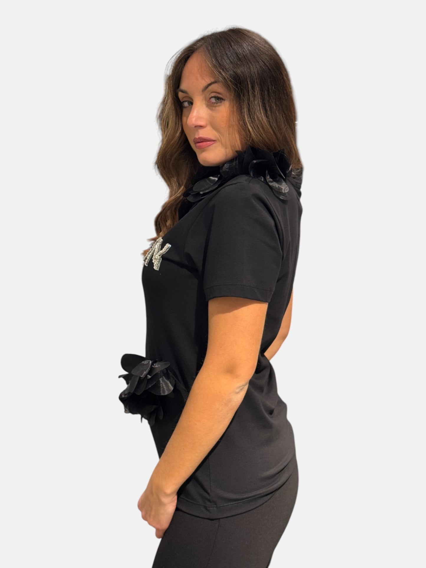 XS00471-NERO - T-SHIRT - BABYLON W LES FEMMES