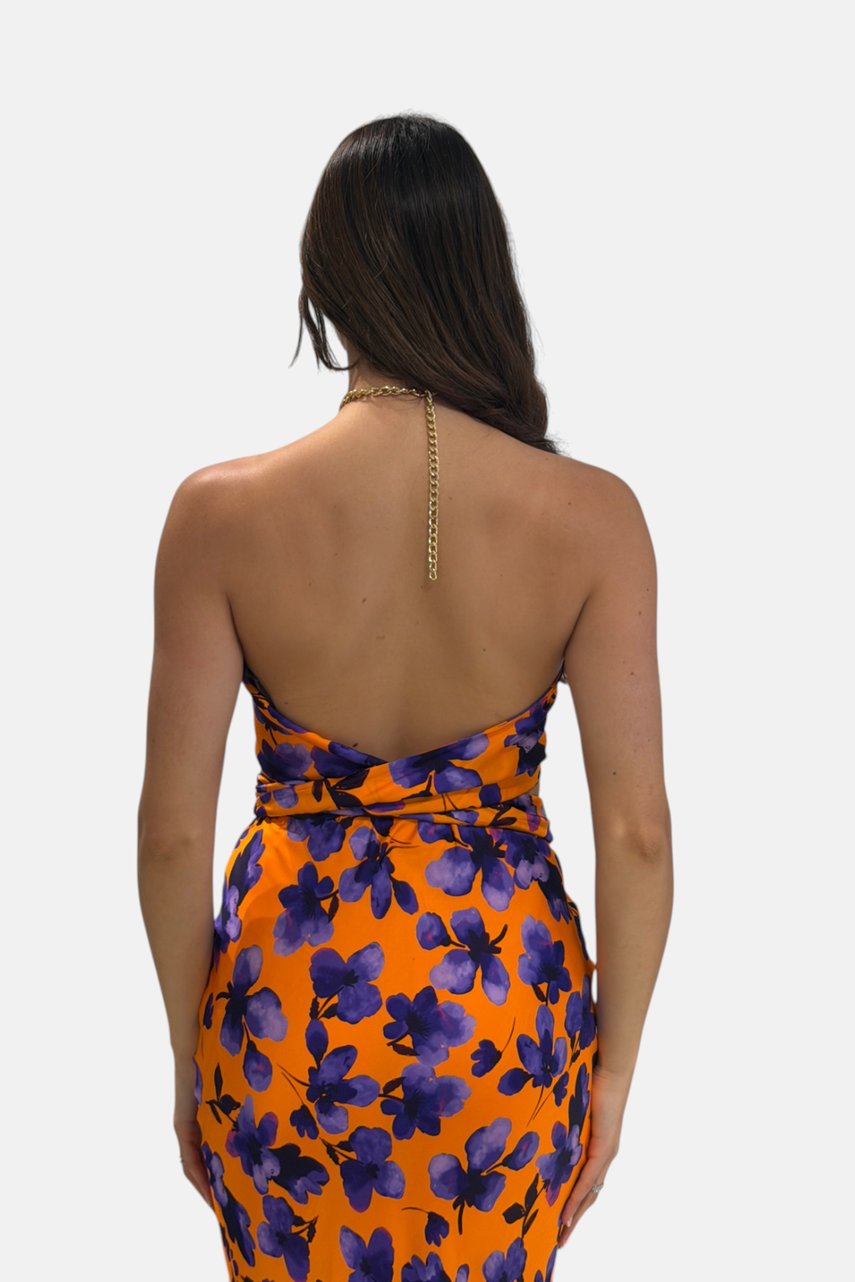 P6005-FIORILILLA/ARANCIO - TOP - MOQÈTTE