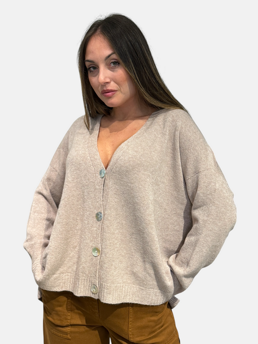 QS307N-TORTORA - CARDIGAN - KONTATTO