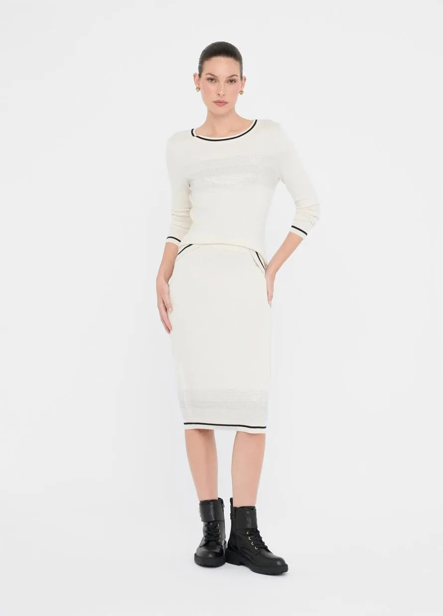 TF5210-LATTE/NERO - MAGLIA - LIU JO