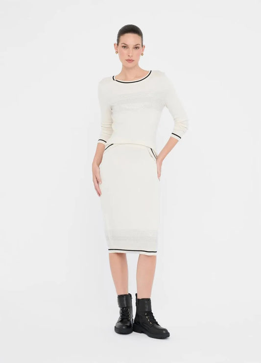 TF5210-LATTE/NERO - MAGLIA - LIU JO