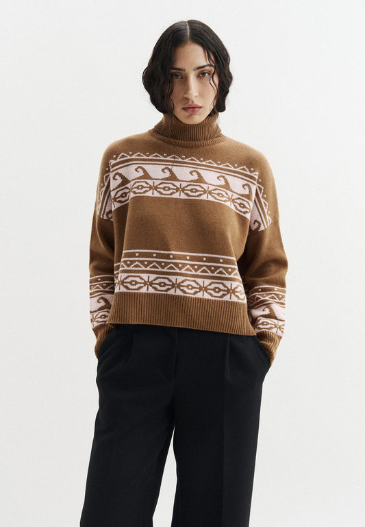 MAGLIA PBBFOLK TABACCO/ROSA