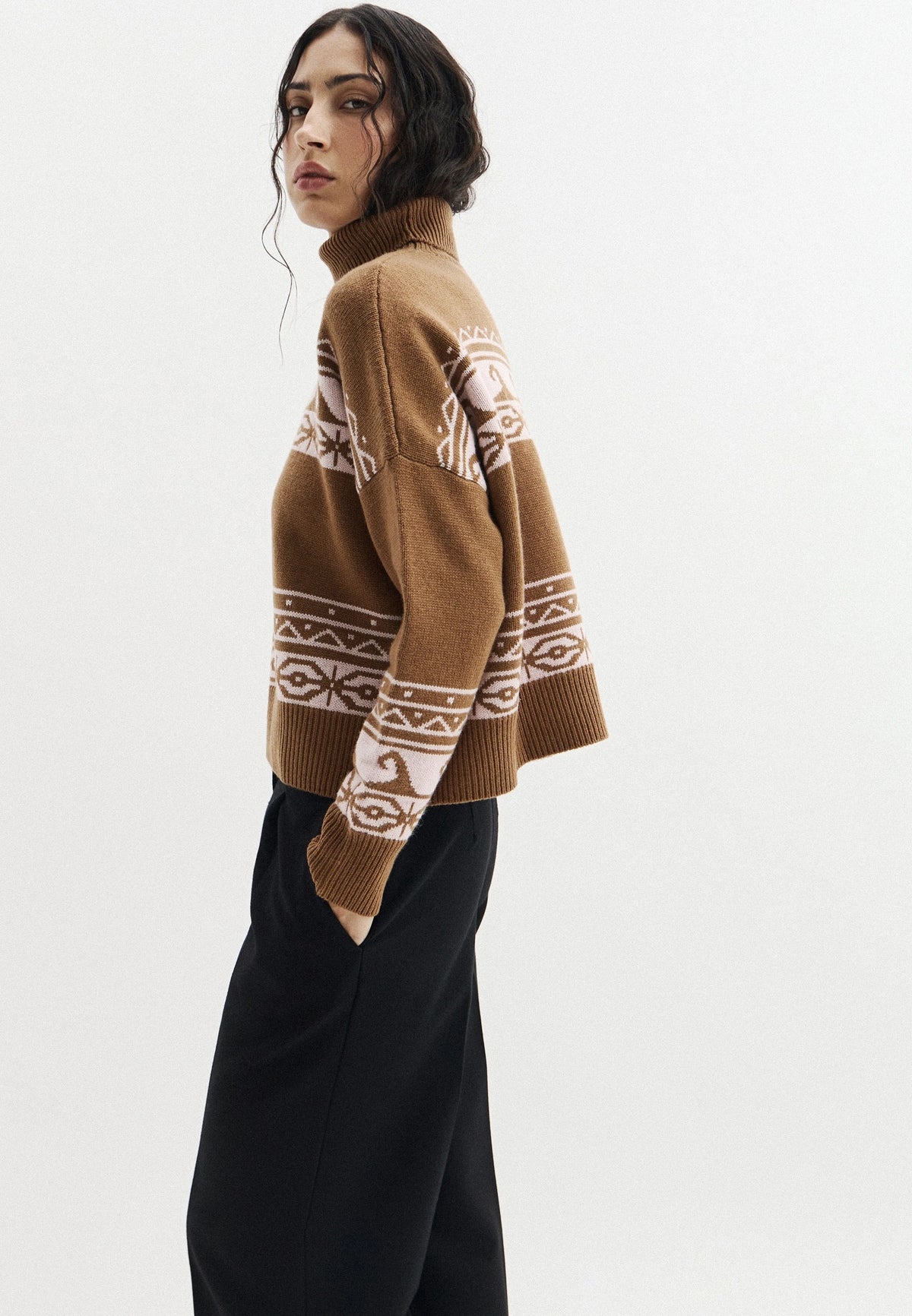MAGLIA PBBFOLK TABACCO/ROSA
