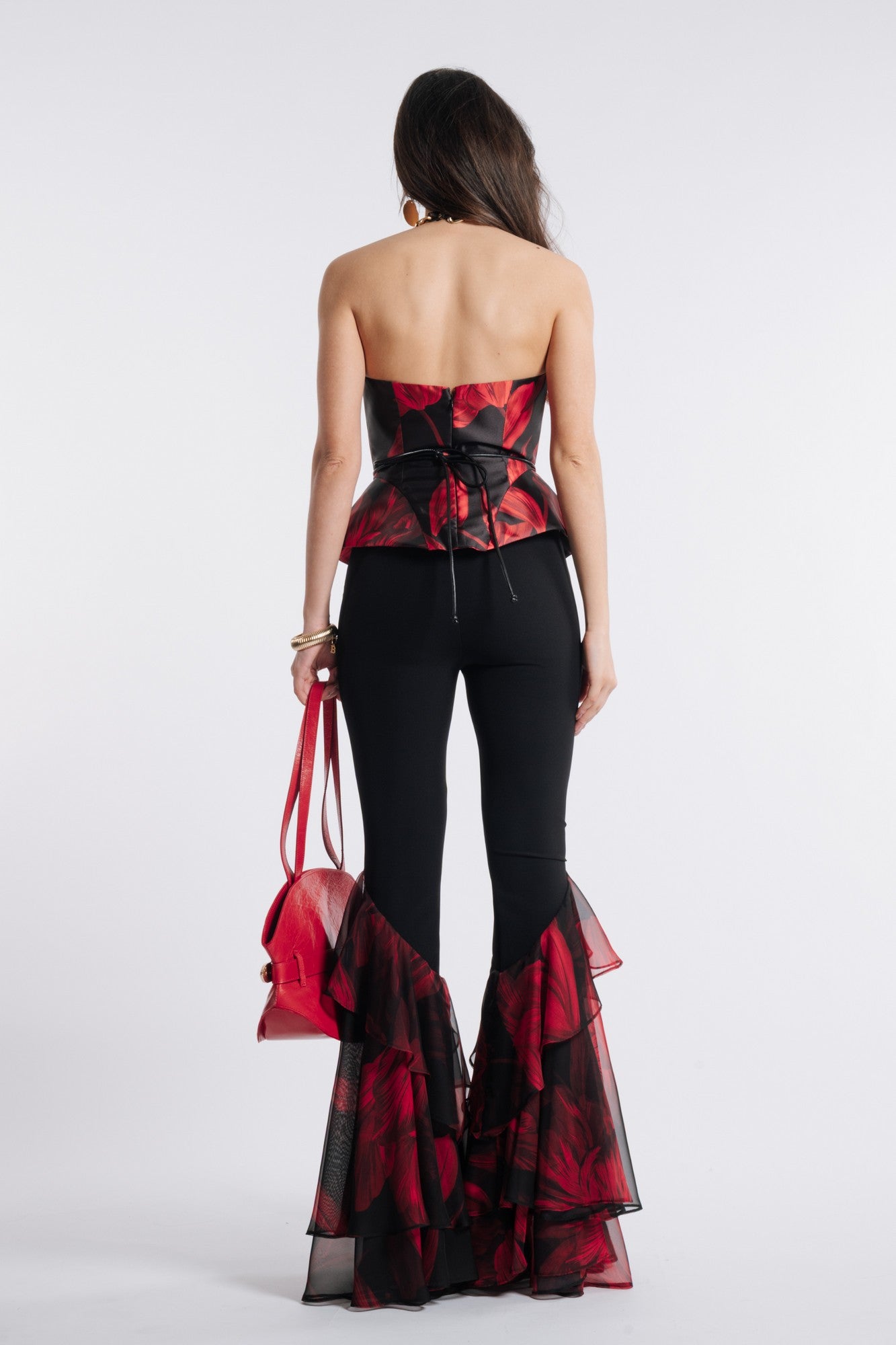 WS0362B-ROSSO/NERO - TOP - BABYLON W LES FEMMES