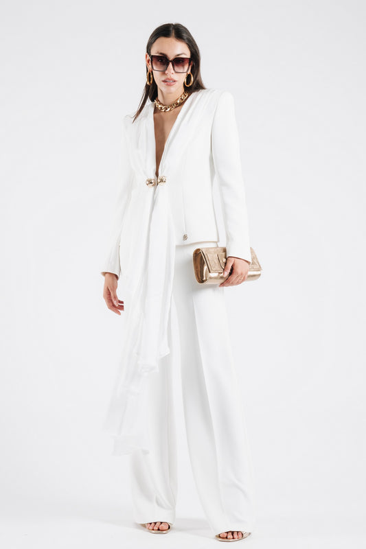 XS00501-BIANCO - PANTALONE - BABYLON W LES FEMMES