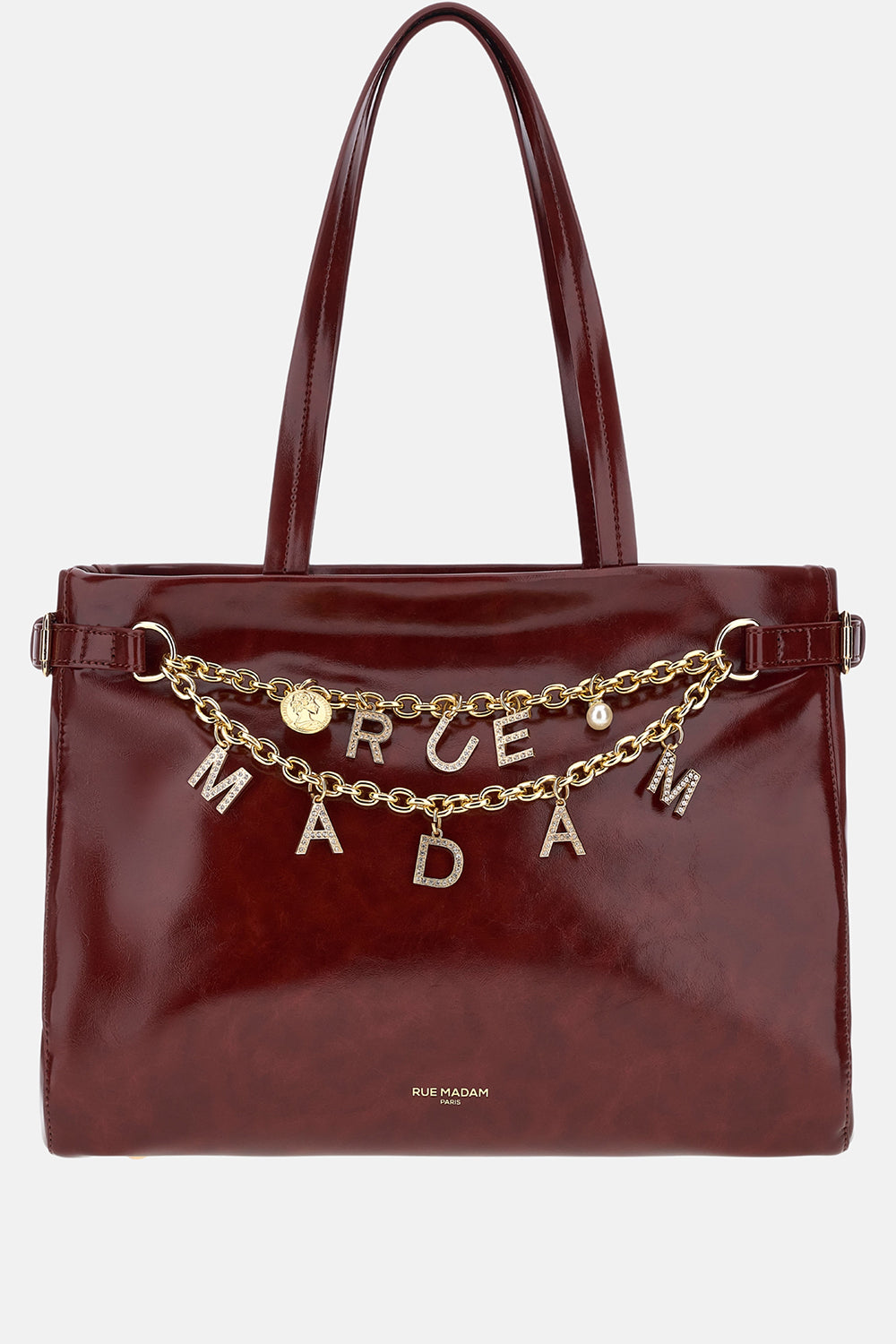 BORSA "CABAS CHAIN SHOPPING" BURGUNDY