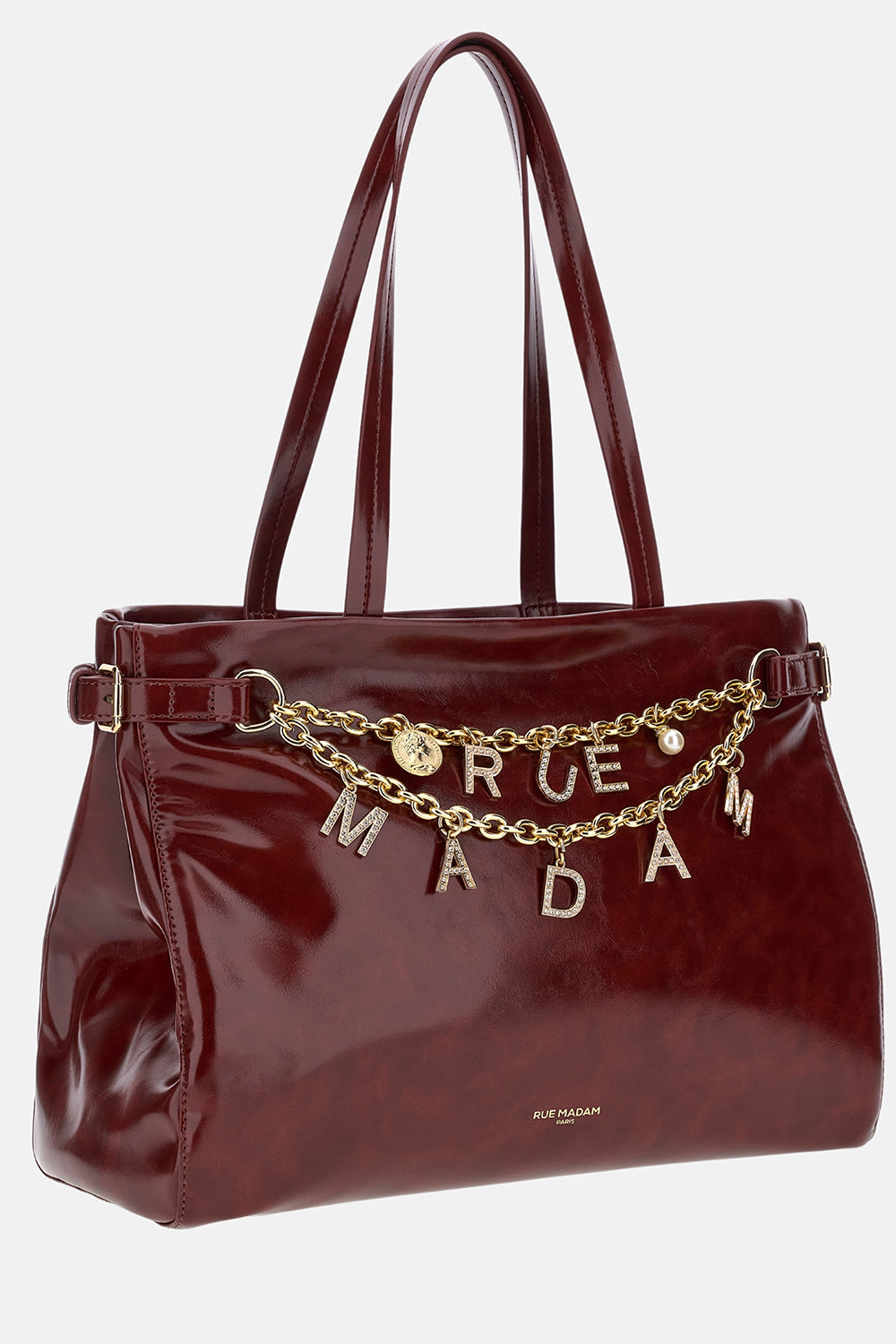 BORSA "CABAS CHAIN SHOPPING" BURGUNDY