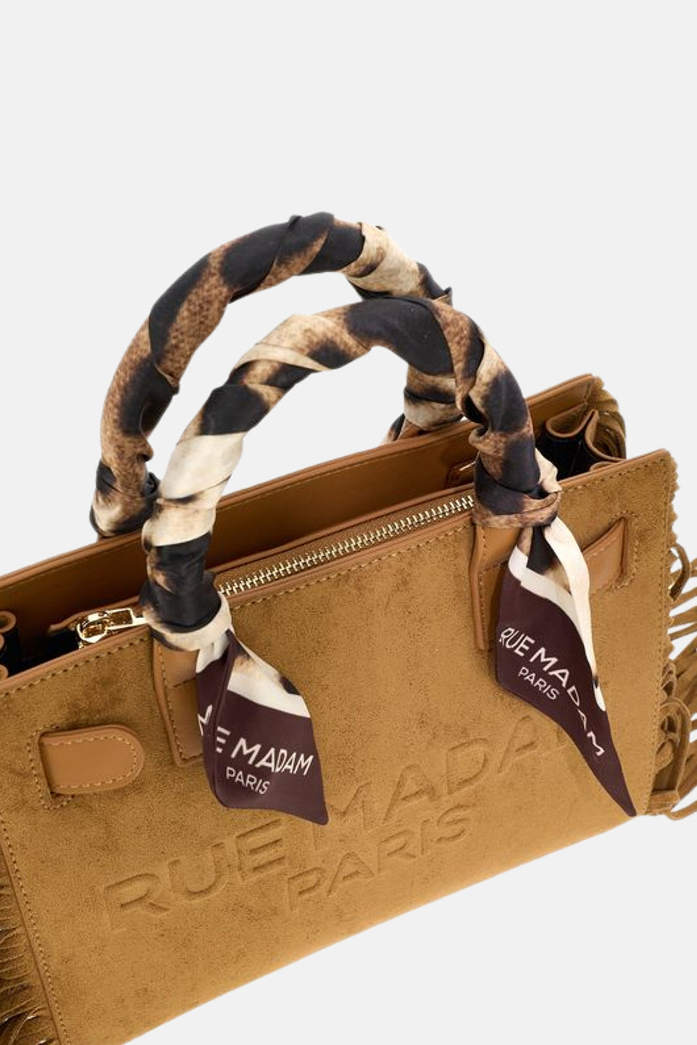 BORSA CANYON MINI TOTE FRINGES SUEDE COGNAC