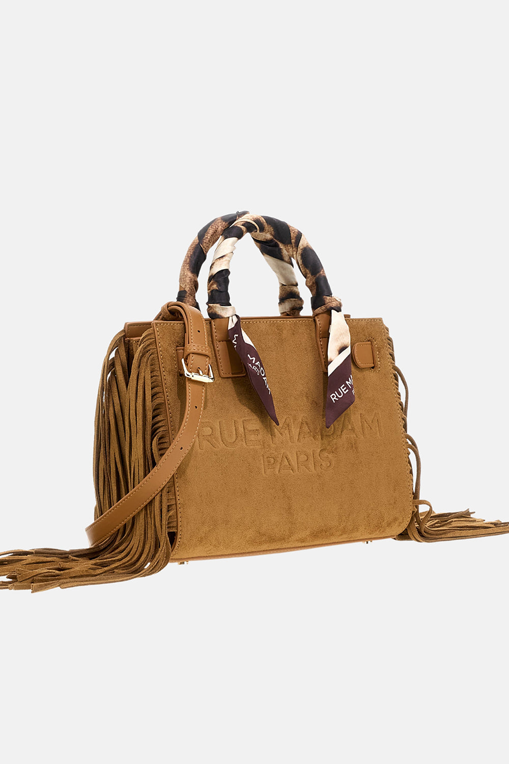 BORSA CANYON MINI TOTE FRINGES SUEDE COGNAC