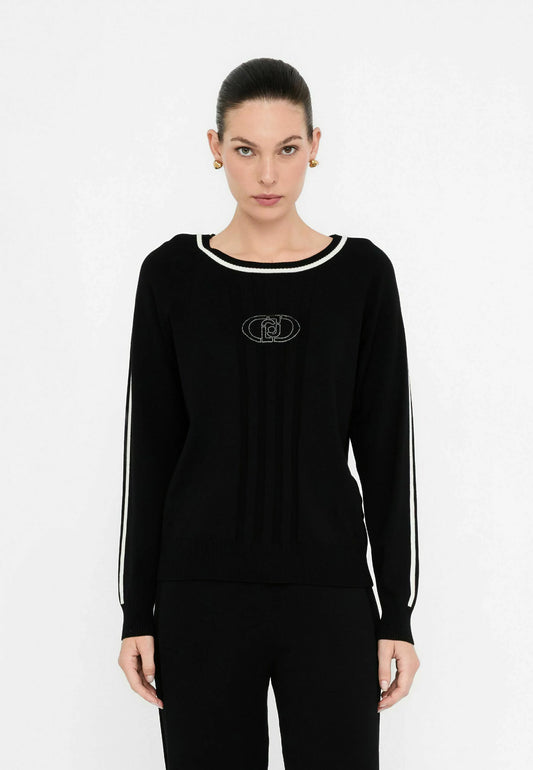 TF5078-NERO/BIANCO - MAGLIA - LIU JO