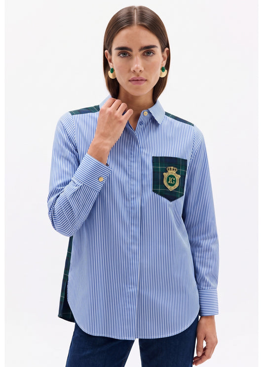 CAMICIA LF2615037 BLU/VERDE