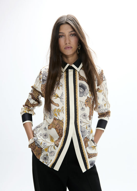 CAMICIA LF2615007 ECRU/MULTICOLOR