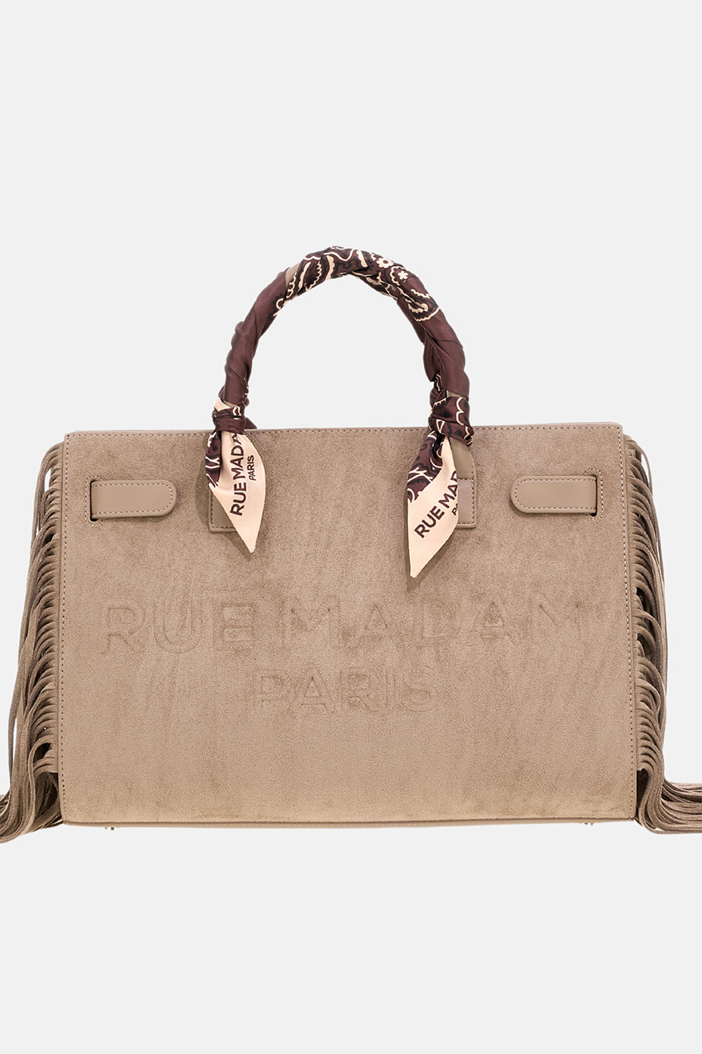 BORSA CANYON TOTE FRINGES SUEDE GREY