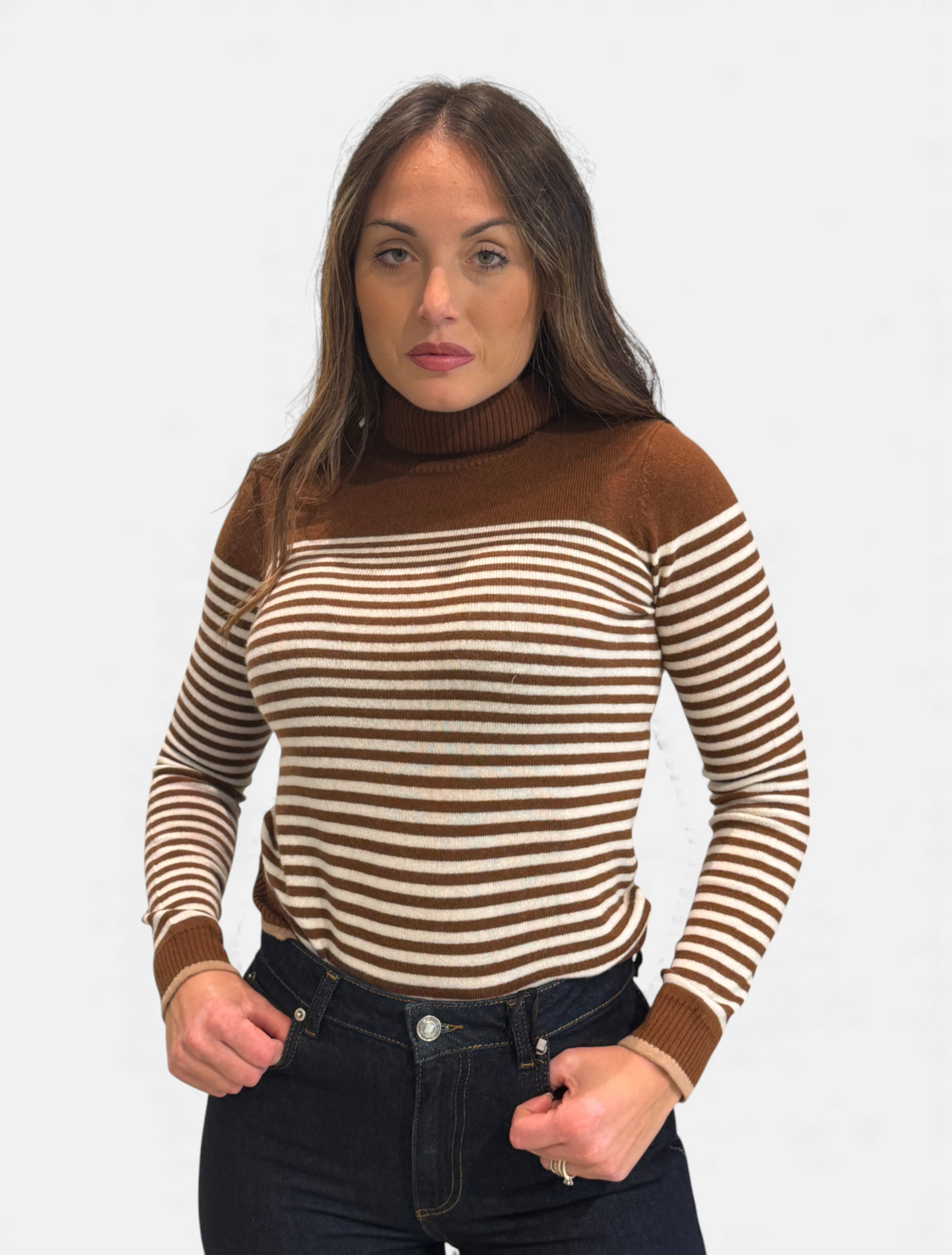 SANTHIA-004CUOIO/AVIO/CAMMELLO - MAGLIA - PENNYBLACK