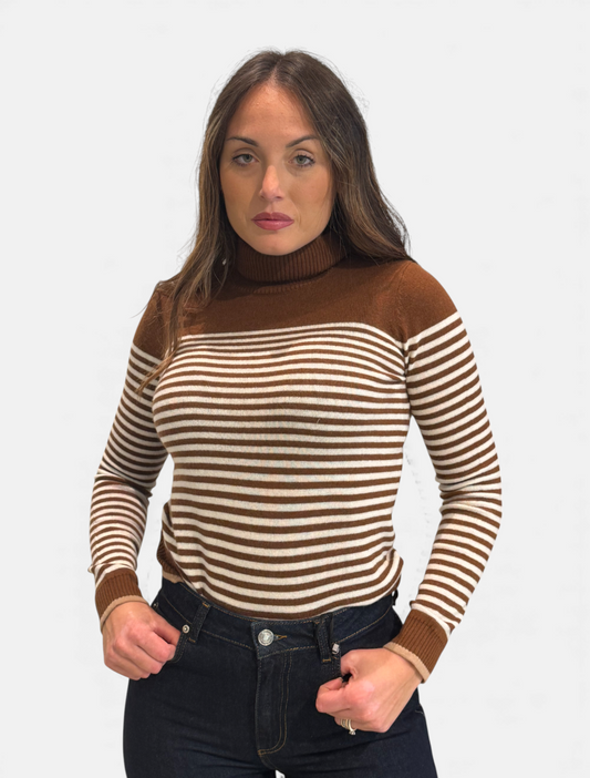 SANTHIA-004CUOIO/AVIO/CAMMELLO - MAGLIA - PENNYBLACK