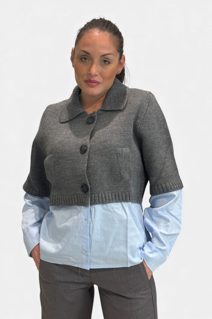 M701Y053A-GRIGIO - CARDIGAN - DIXIE
