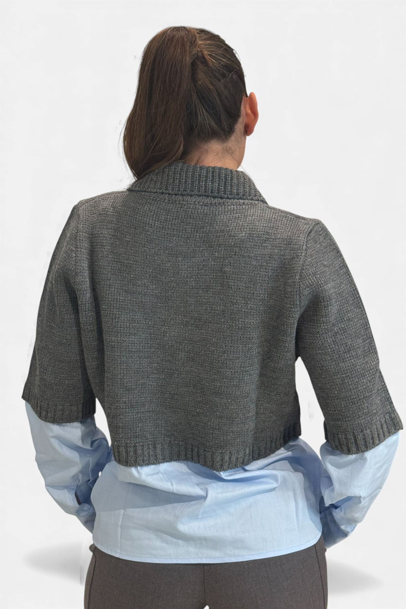 M701Y053A-GRIGIO - CARDIGAN - DIXIE