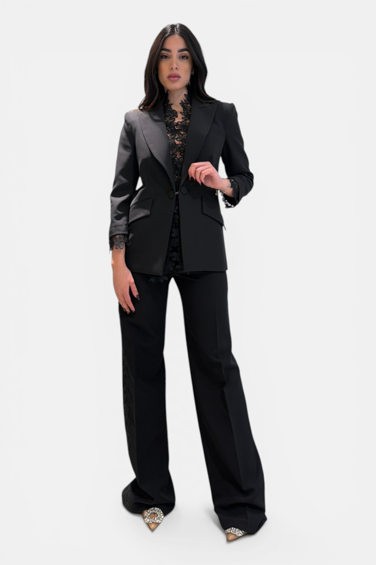 WS00551-NERO - PANTALONE - BABYLON W LES FEMMES