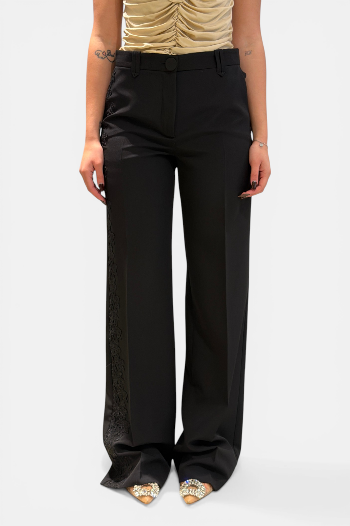 WS00551-NERO - PANTALONE - BABYLON W LES FEMMES