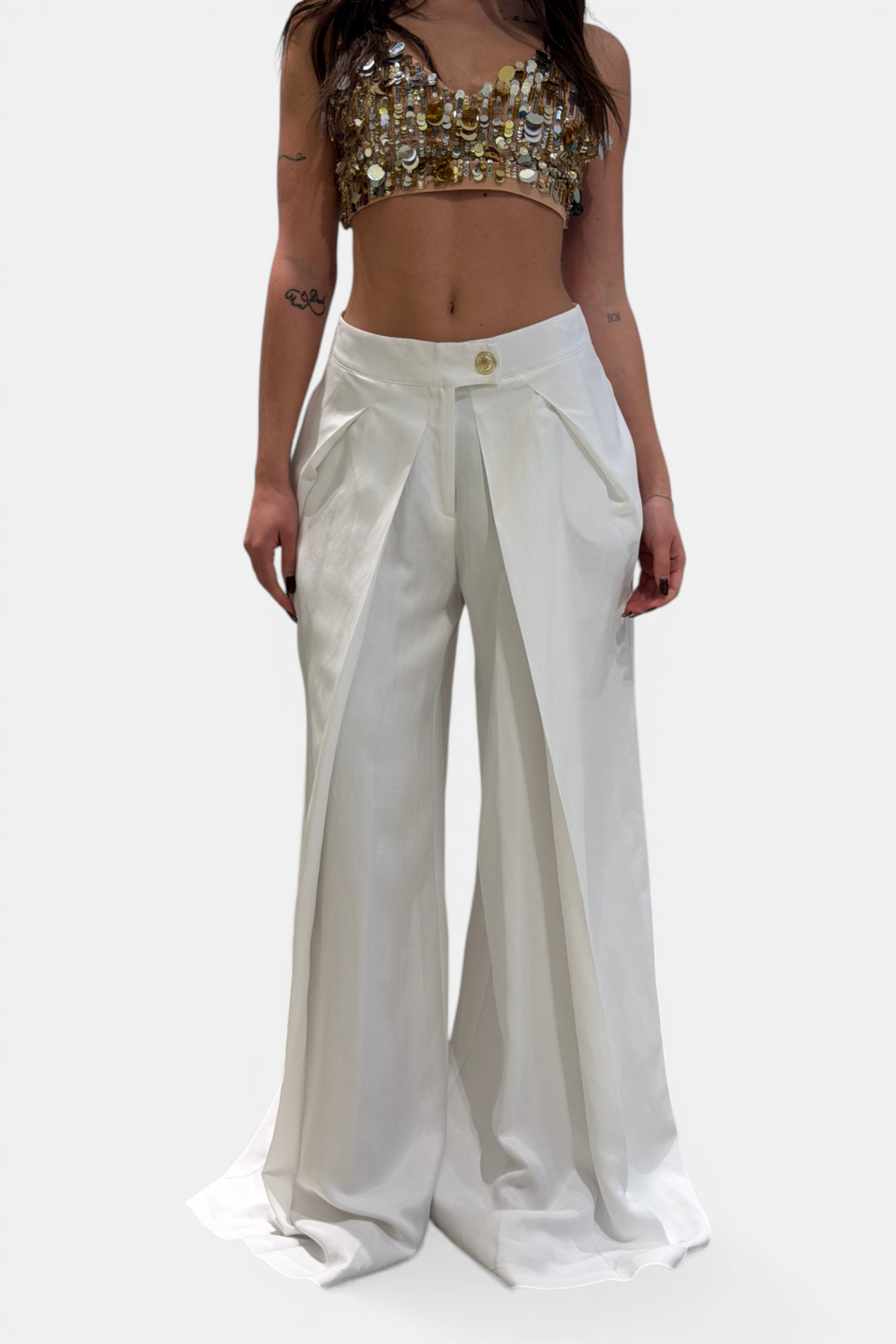 WMF0609-BIANCO - PANTALONE - BABYLON W LES FEMMES