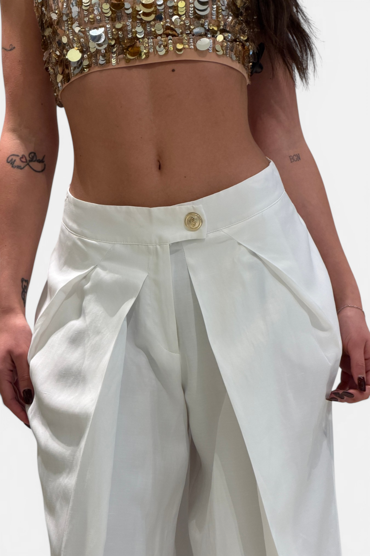 WMF0609-BIANCO - PANTALONE - BABYLON W LES FEMMES