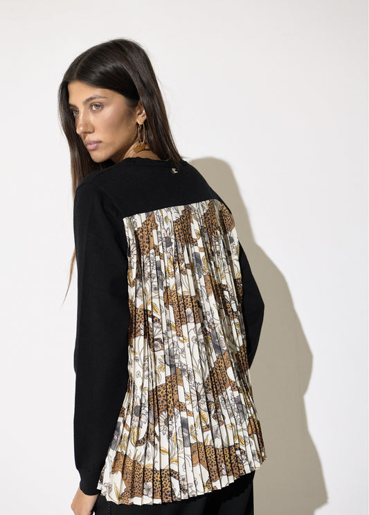 MAGLIA LF2611002 NERO/MARRONE