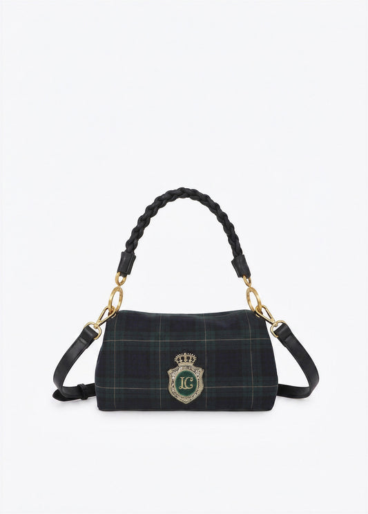 BORSA LF2604008 QUADRI BLU/VERDE